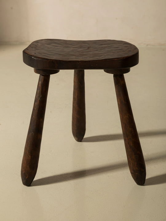Brutalist carved stool from the 1960s I