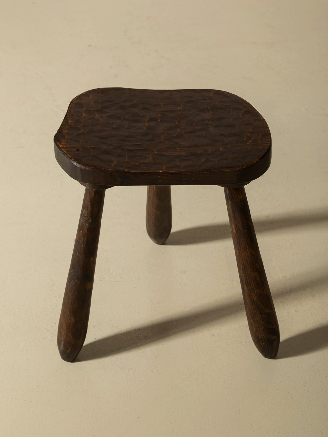 Brutalist carved stool from the 1960s I