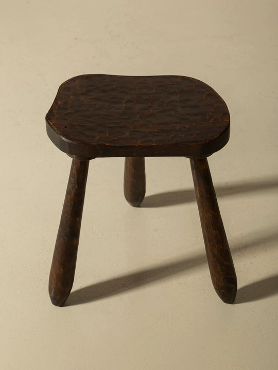 Brutalist carved stool from the 1960s I