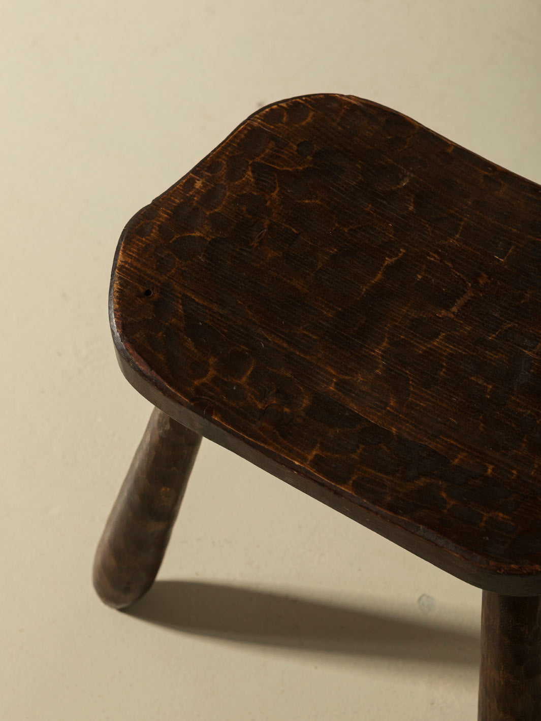 Brutalist carved stool from the 1960s I