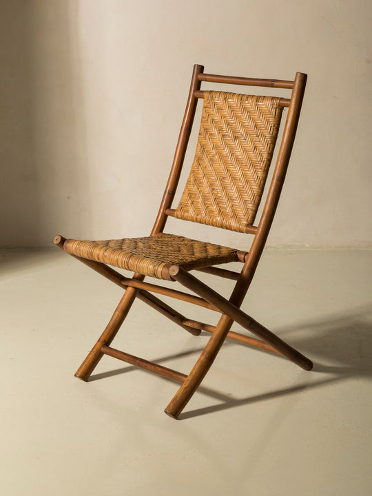 Set of 5 rattan chairs from the 1950s