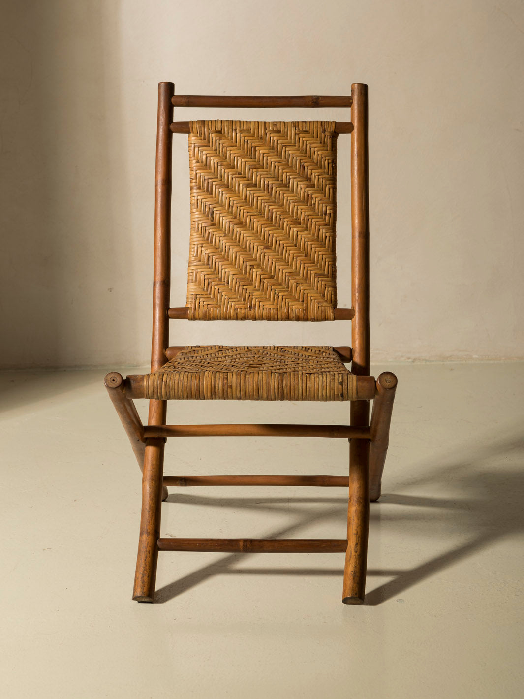 Set of 5 rattan chairs from the 1950s