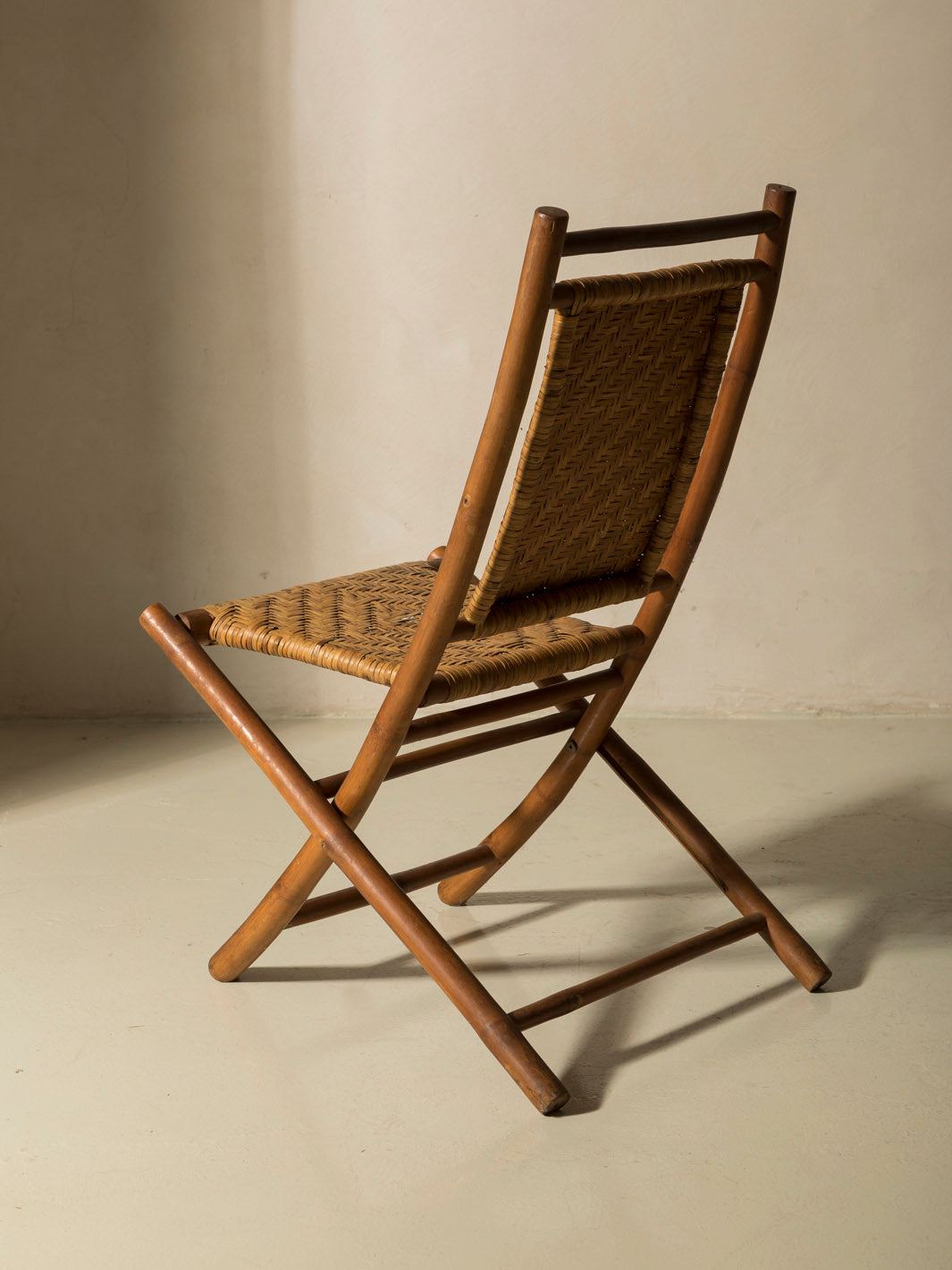 Set of 5 rattan chairs from the 1950s