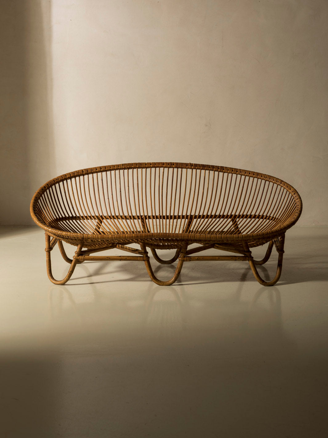Bamboo and rattan sofa from the 1950s