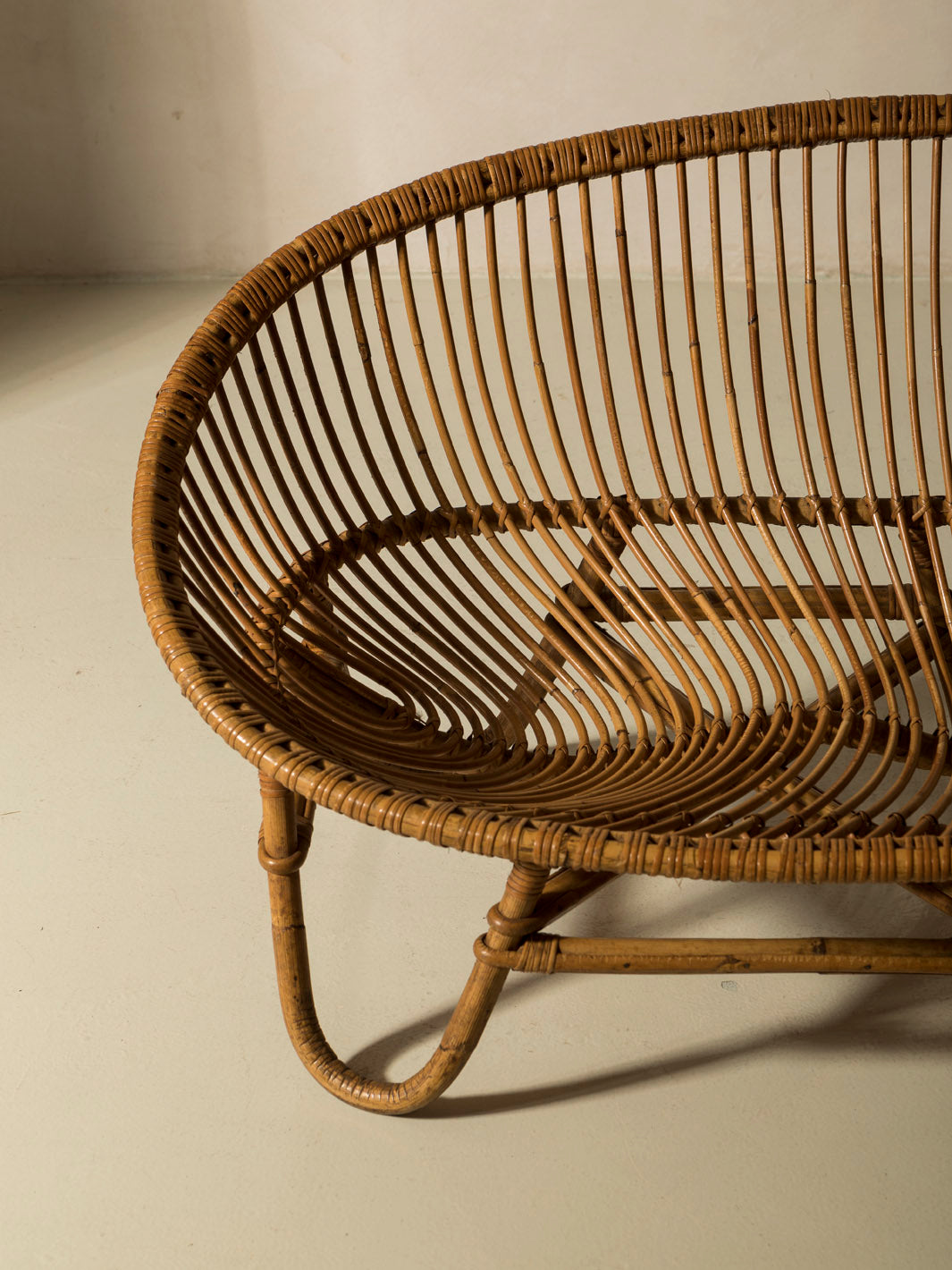 Bamboo and rattan sofa from the 1950s