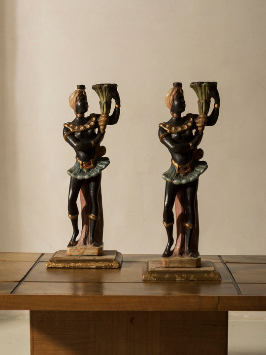 Pair of Parisian "African" Candlesticks from the 1960s