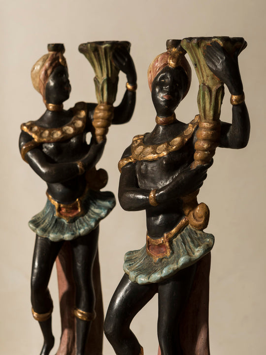 Pair of Parisian "African" Candlesticks from the 1960s