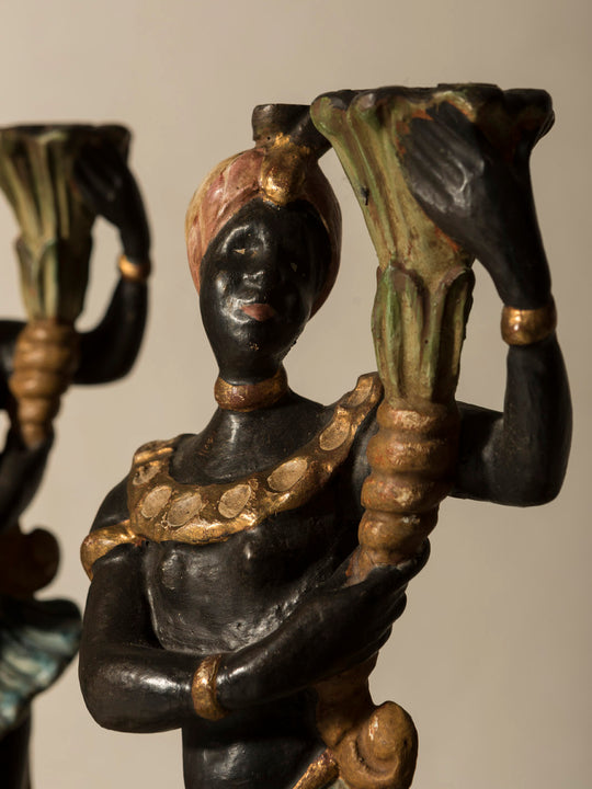 Pair of Parisian "African" Candlesticks from the 1960s