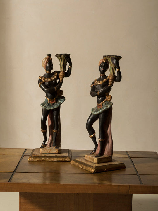 Pair of Parisian "African" Candlesticks from the 1960s