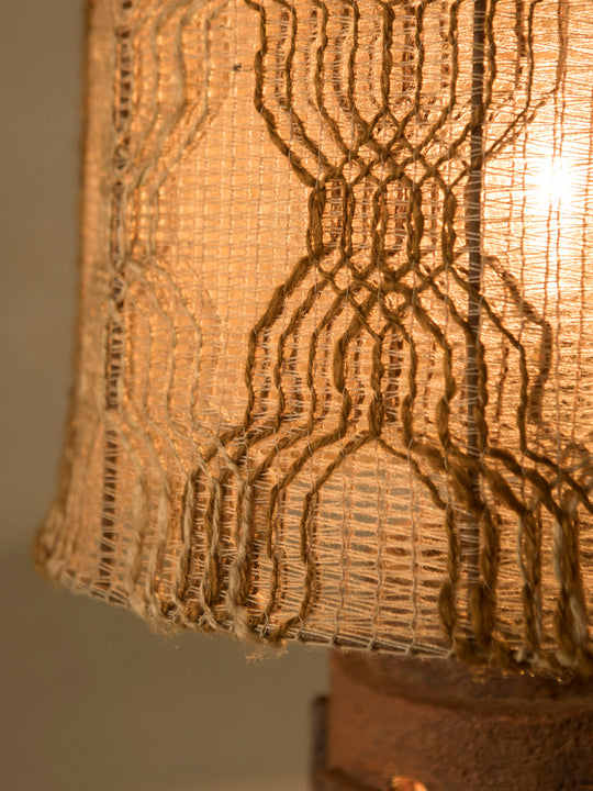 Lámpara terracota y cuerda años 60