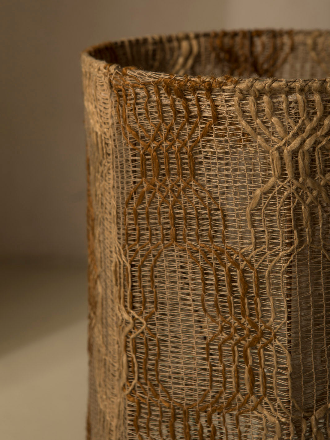 Lámpara terracota y cuerda años 60