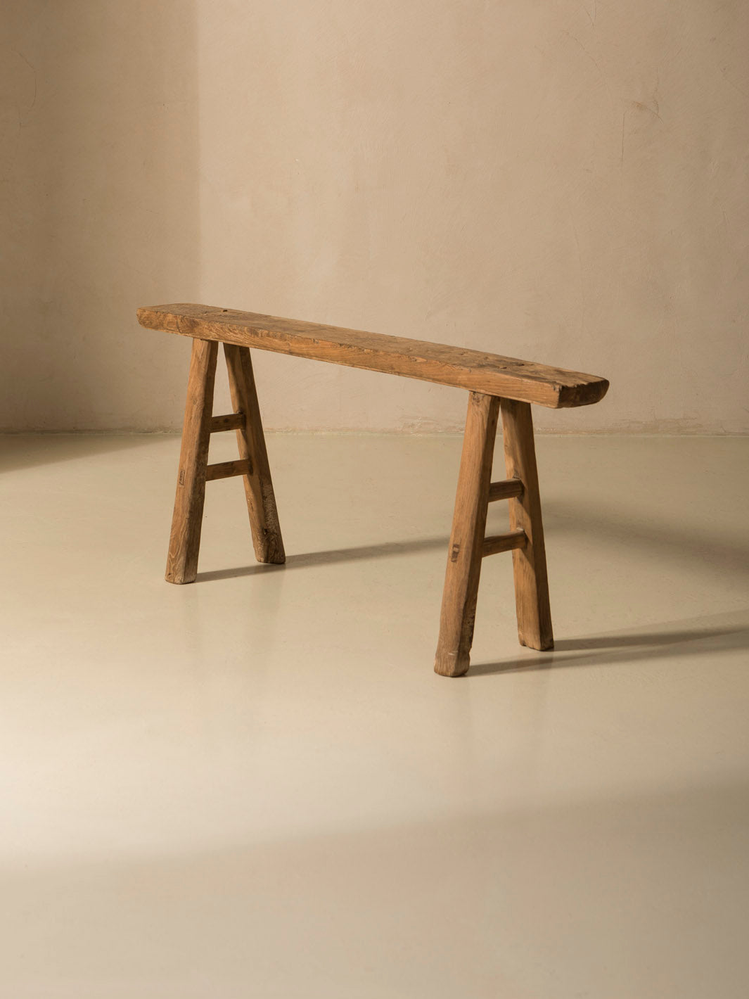Stained elm bench