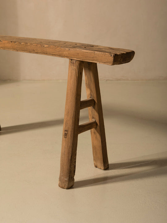 Stained elm bench