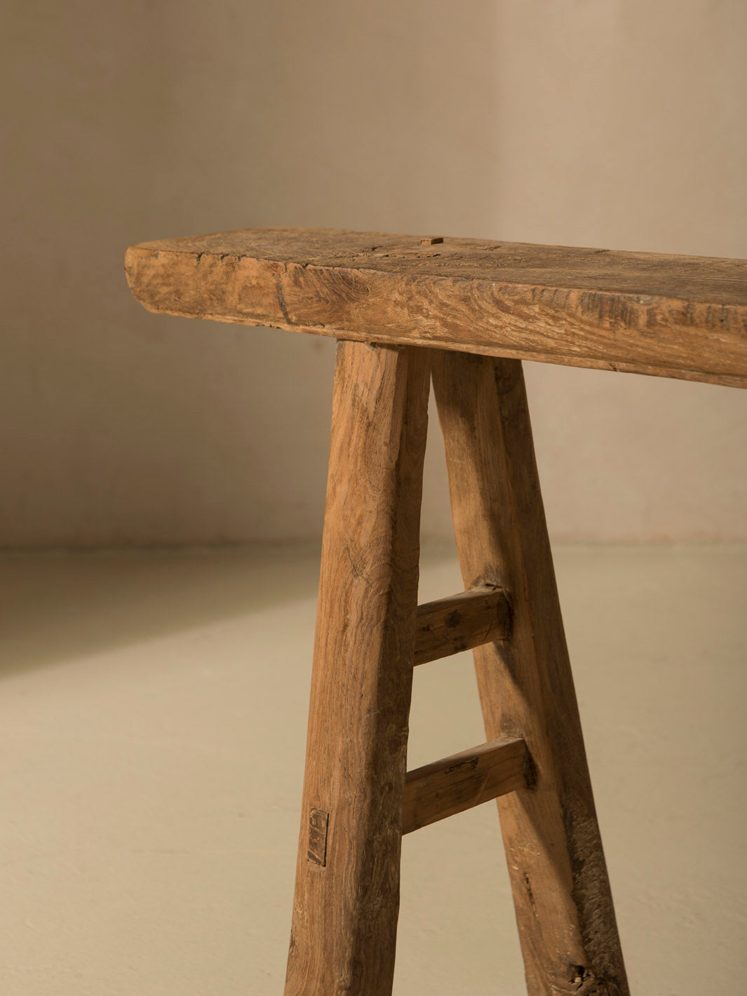 Stained elm bench