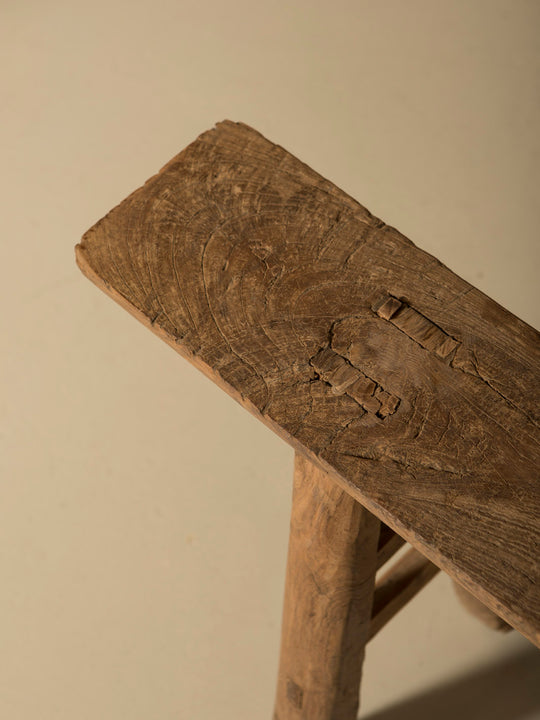 Stained elm bench
