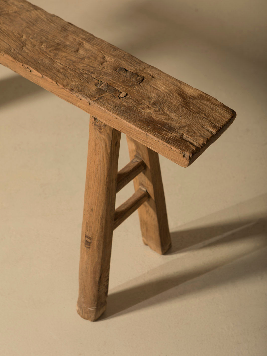 Stained elm bench