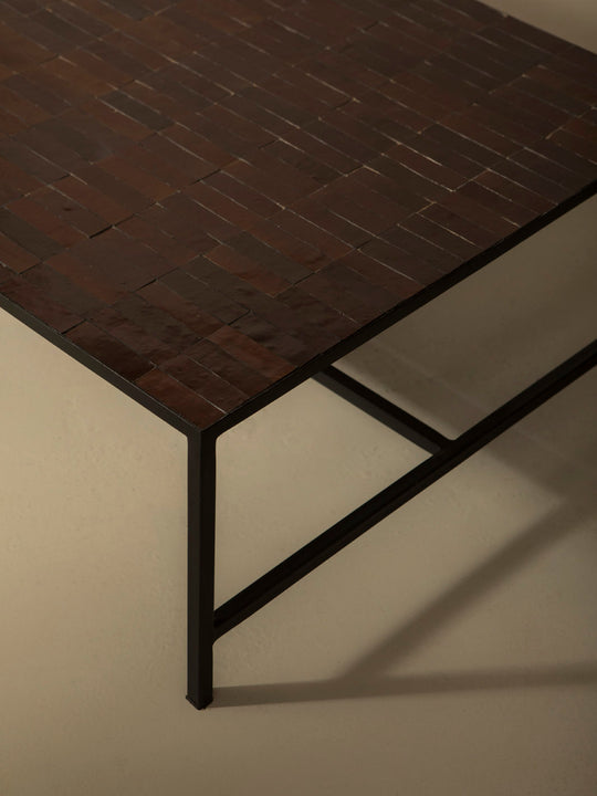 Mesa de centro Zellige marrón 120x80cm