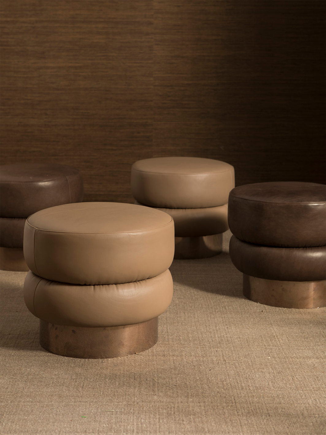 Pouf cuero Chromo Visón