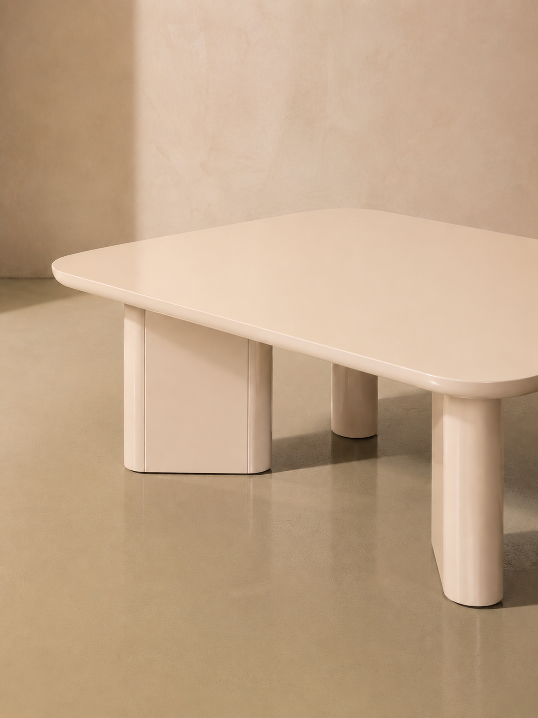 Cream lacquered coffee table