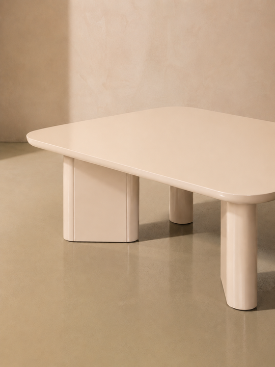 Cream lacquered coffee table
