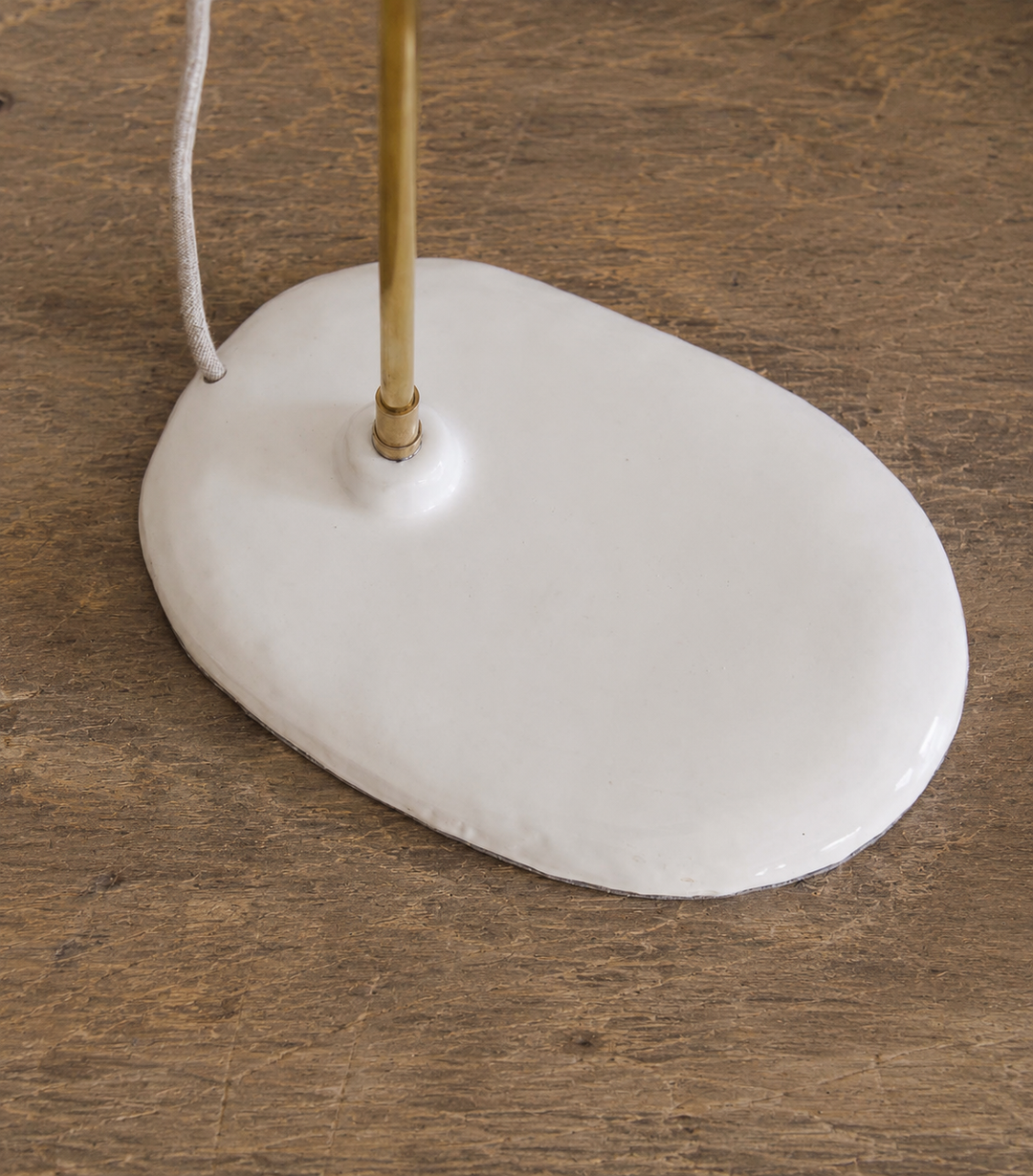 Brass and felt table lamp