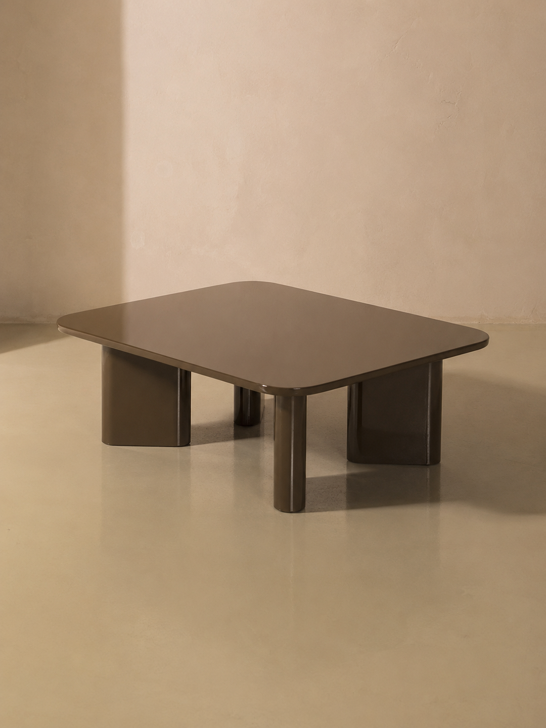 Khaki lacquered coffee table
