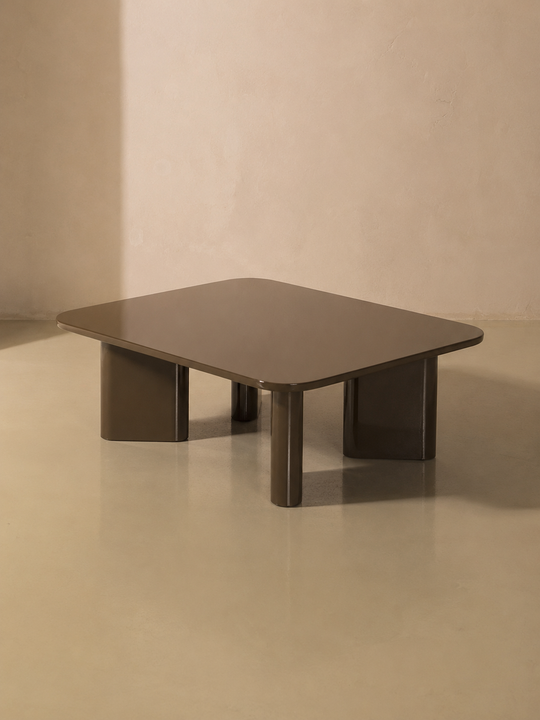 Khaki lacquered coffee table