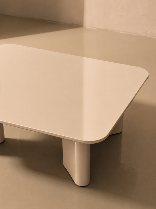 Cream lacquered coffee table