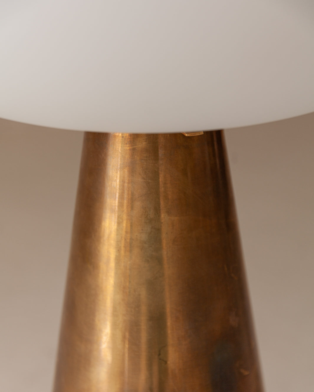 Brass and Murano Cone Lamp 