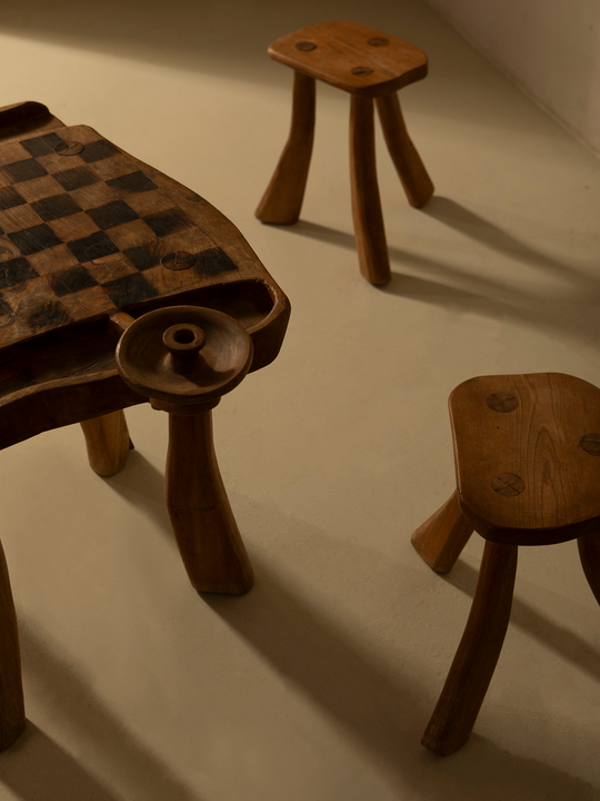 Brutalist game table, France, 1950s