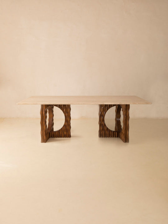 Travertine dining table 220x114cm