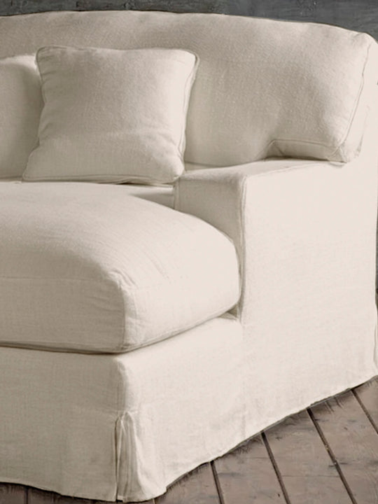 Pearl linen Capri chaise longue