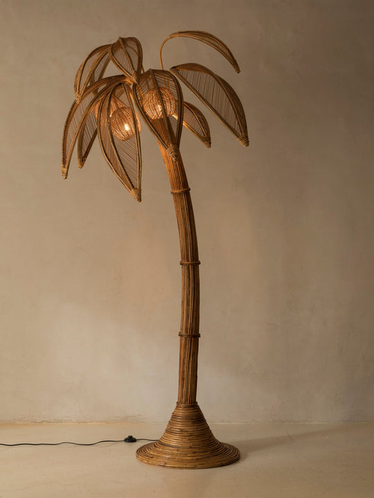 Rattan Palm Tree Lamp