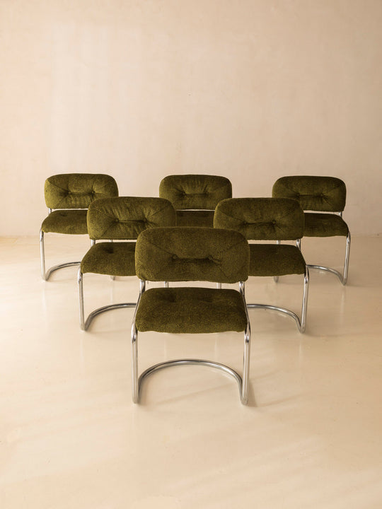 Set of 6 Cromo Italia chairs from the 60s