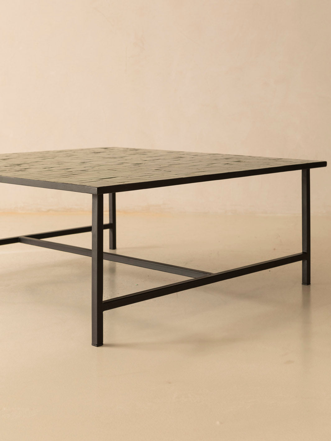 Green Zellige coffee table 100x100cm