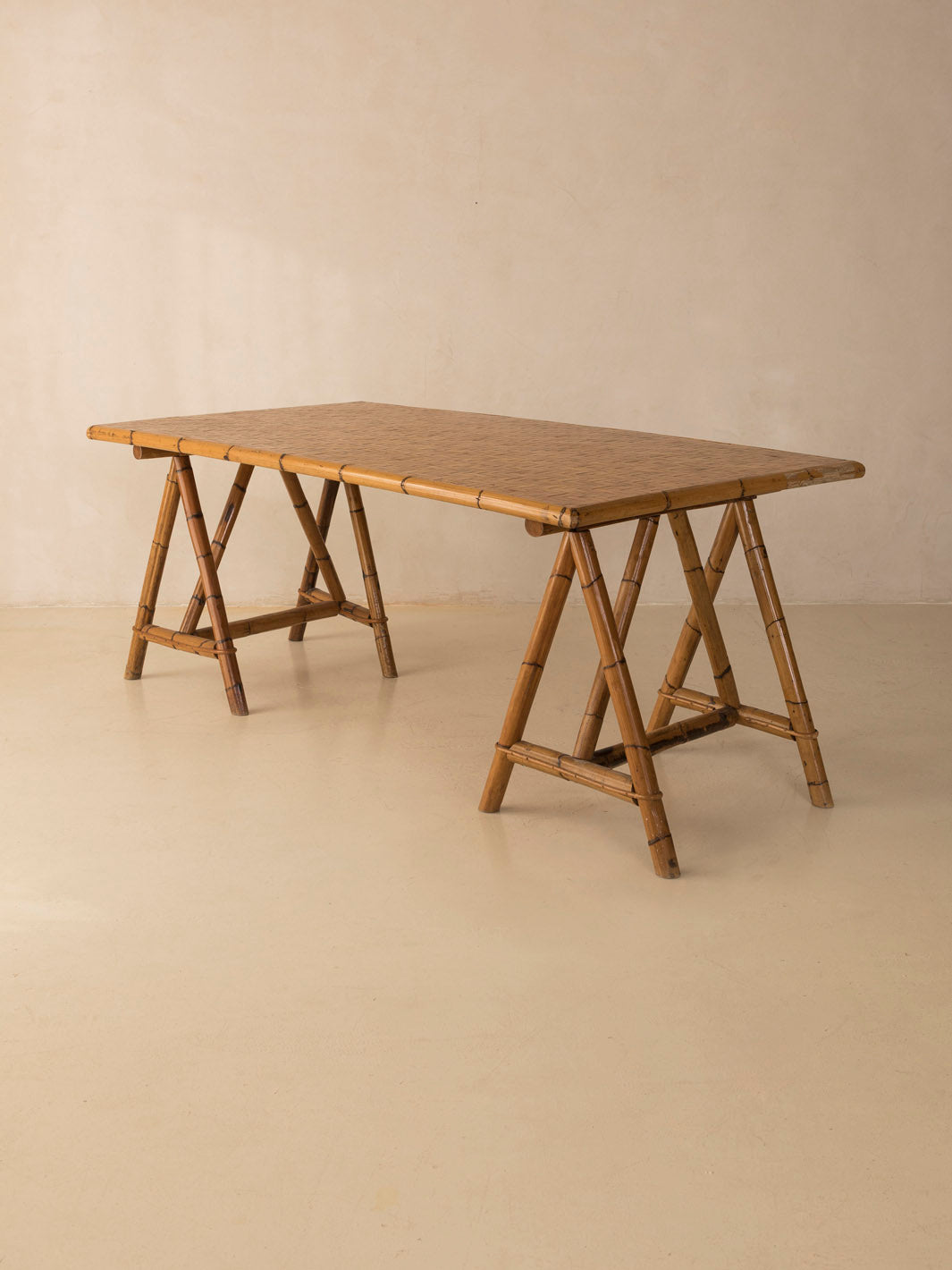 Original bamboo dining table from Italy from the 60s