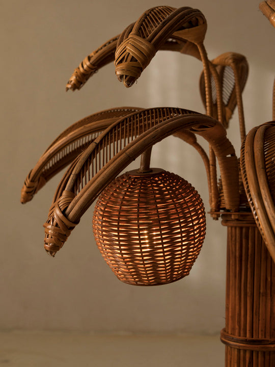 Palm Tree Rattan table lamp