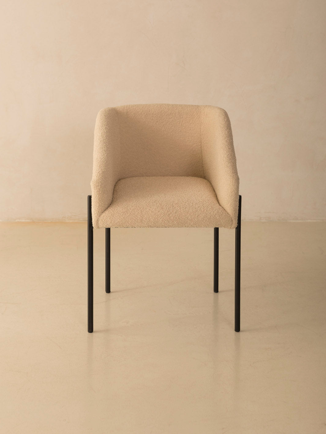 Karale chair in cream terry cloth.