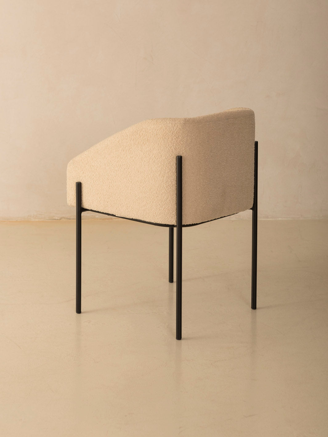 Karale chair in cream terry cloth.