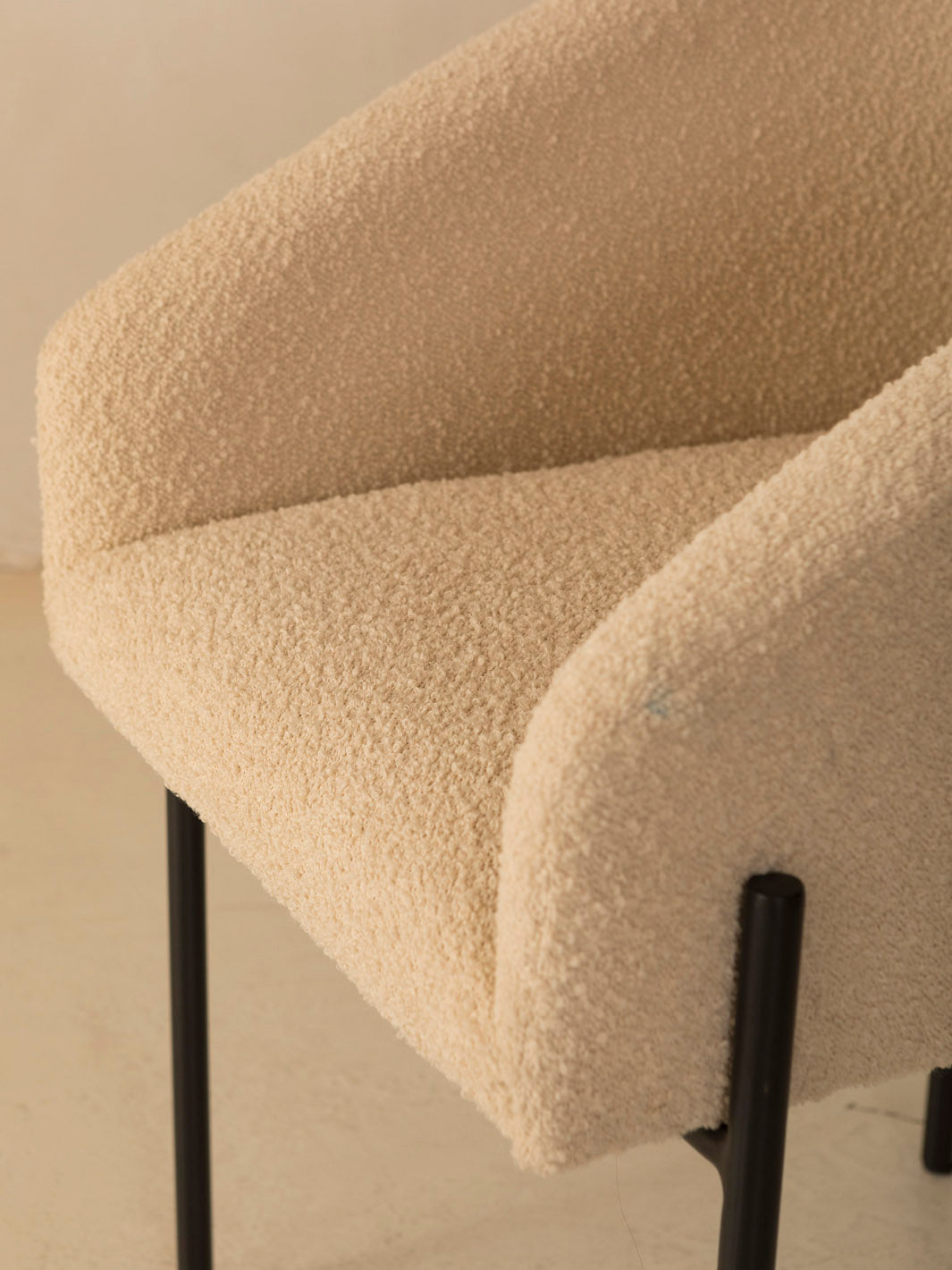 Karale chair in cream terry cloth.