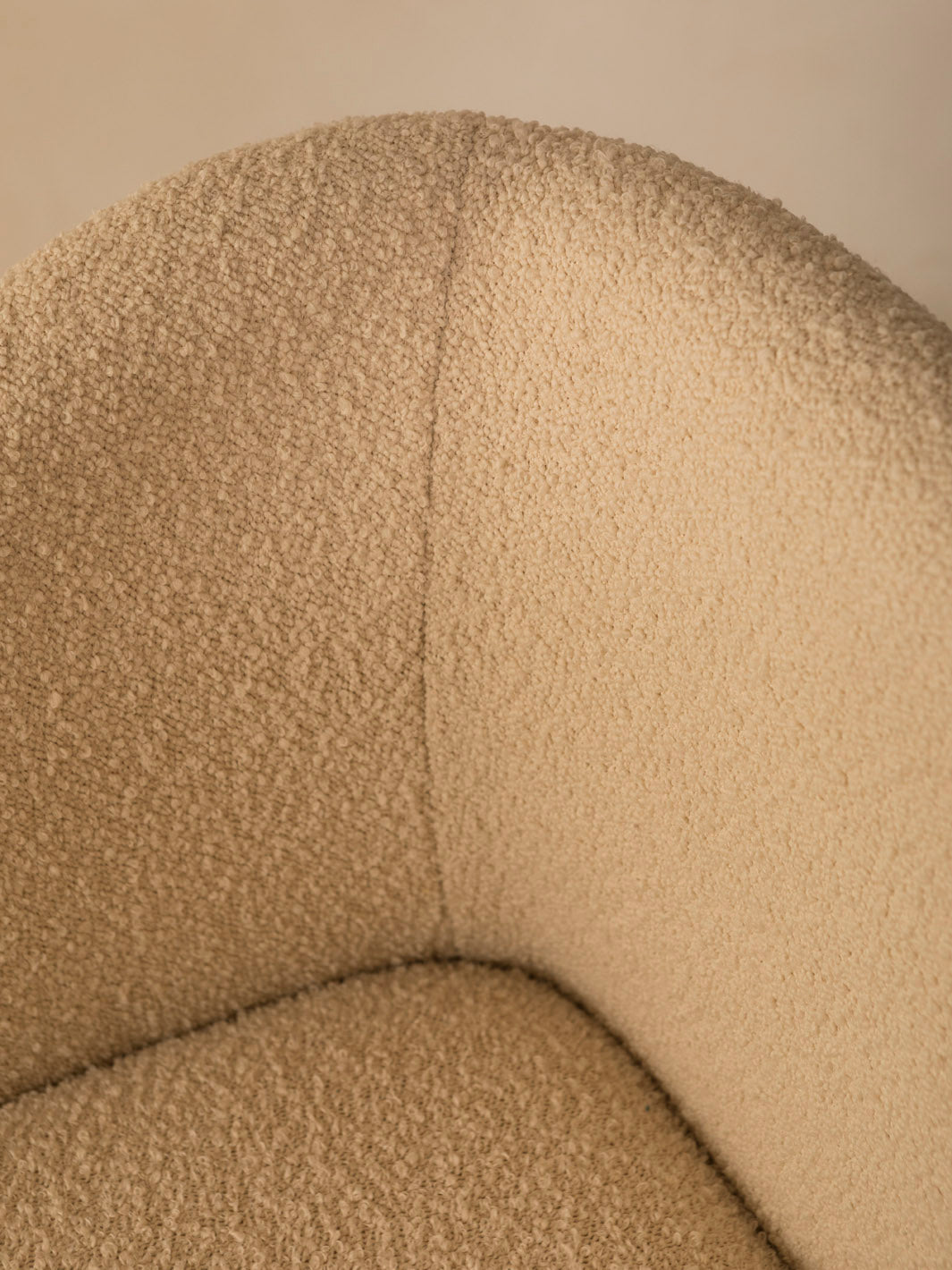 Karale chair in cream terry cloth.