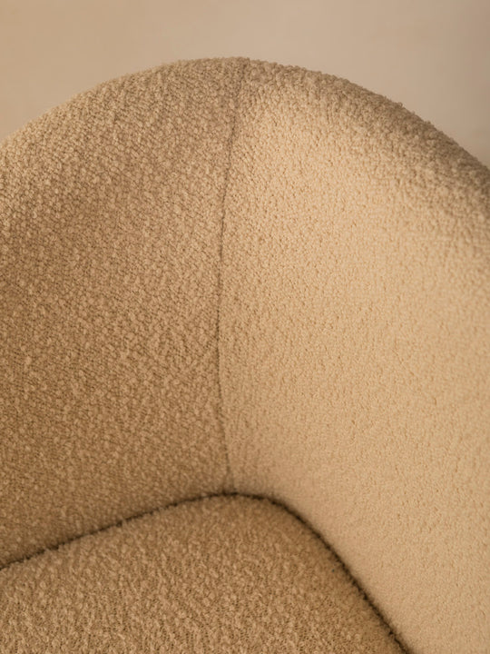 Karale chair in cream terry cloth.