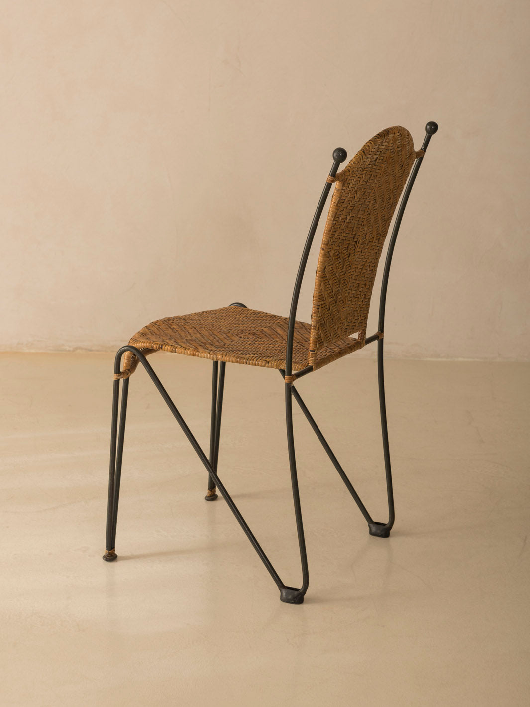 Set of 4 Ferro e Vimini Grederic Weinberg chairs 1950s