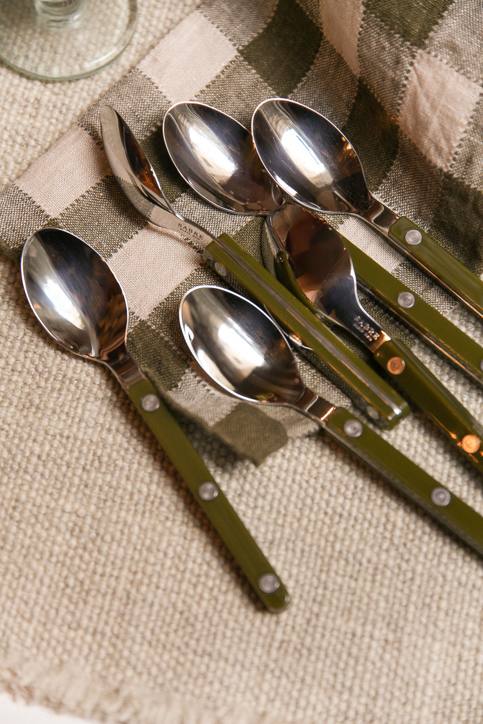 Set of 6 green Bistrot spoons