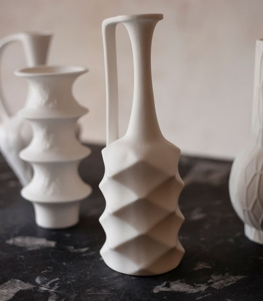 Set of matt porcelain vases