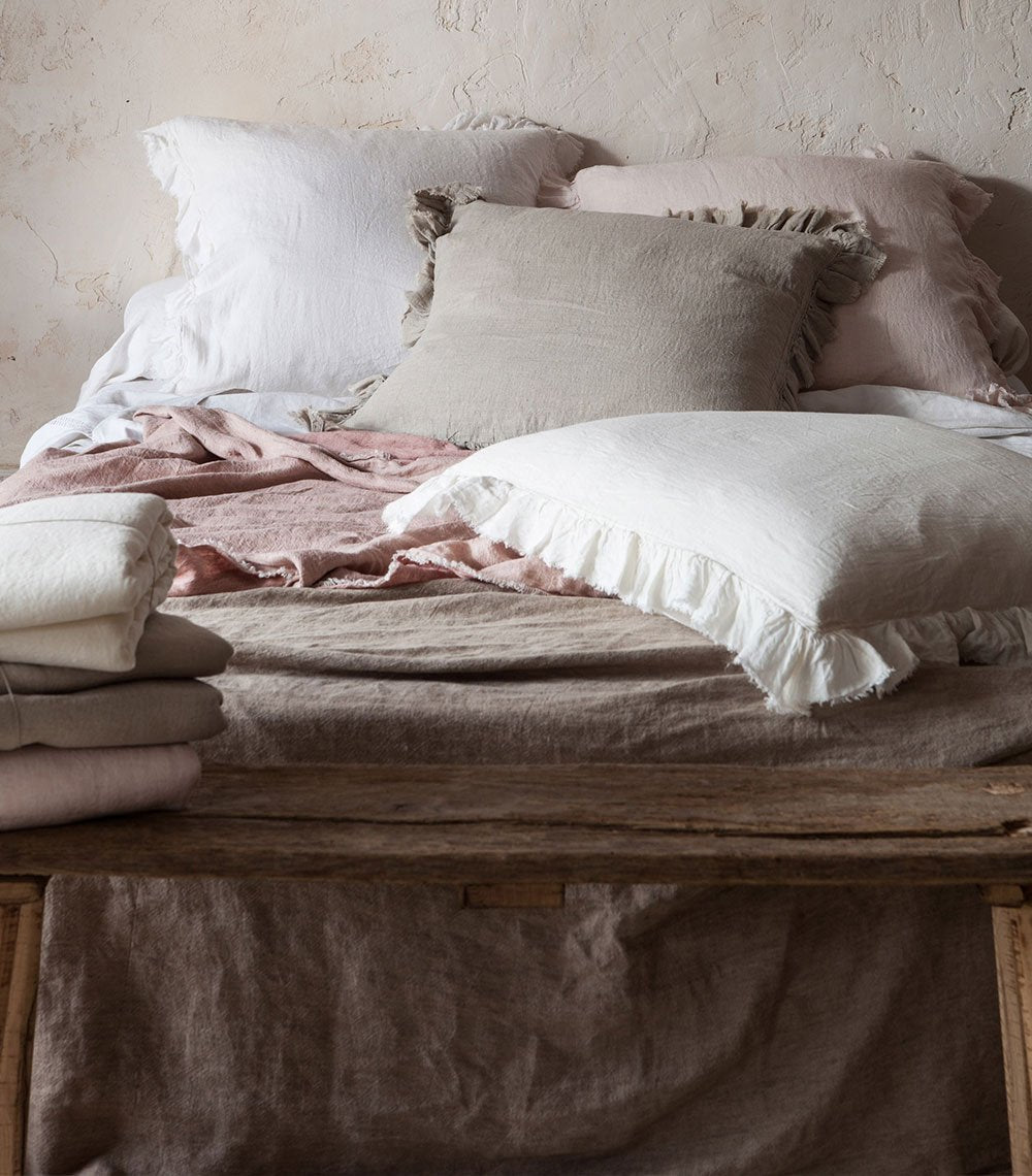 Light pink washed linen duvet cover Maison de Vacances