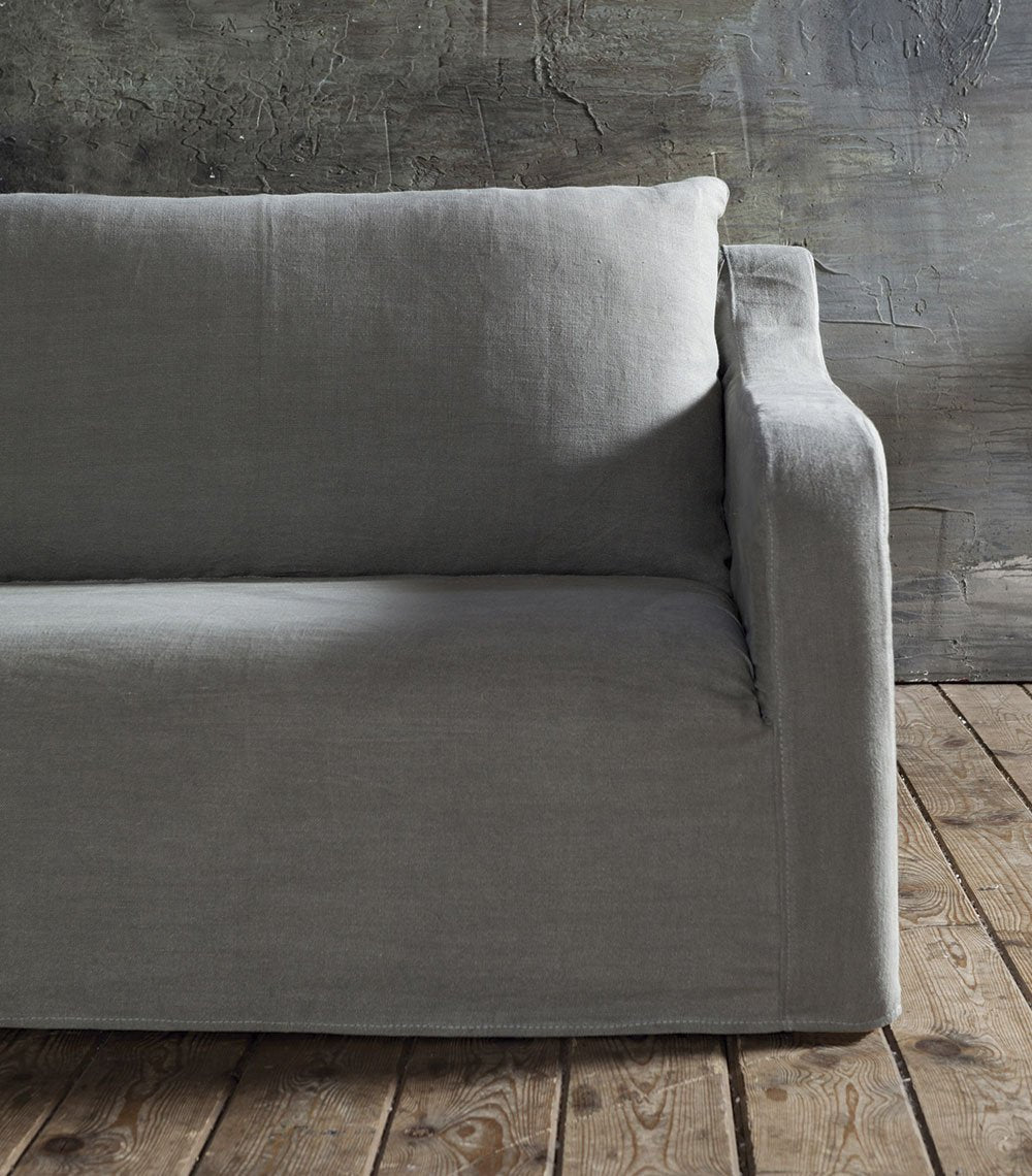Canapé Comporta en aluminium gris doublure claire