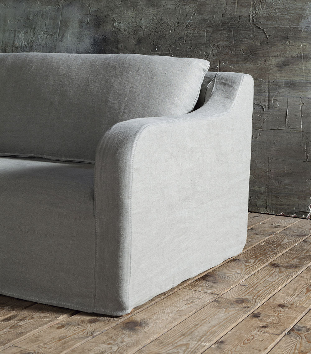Comporta sofa in linen Gray Light aluminum