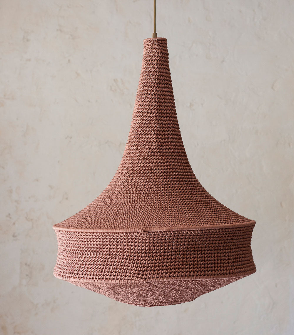 Crochet lamp J color Blush Medium