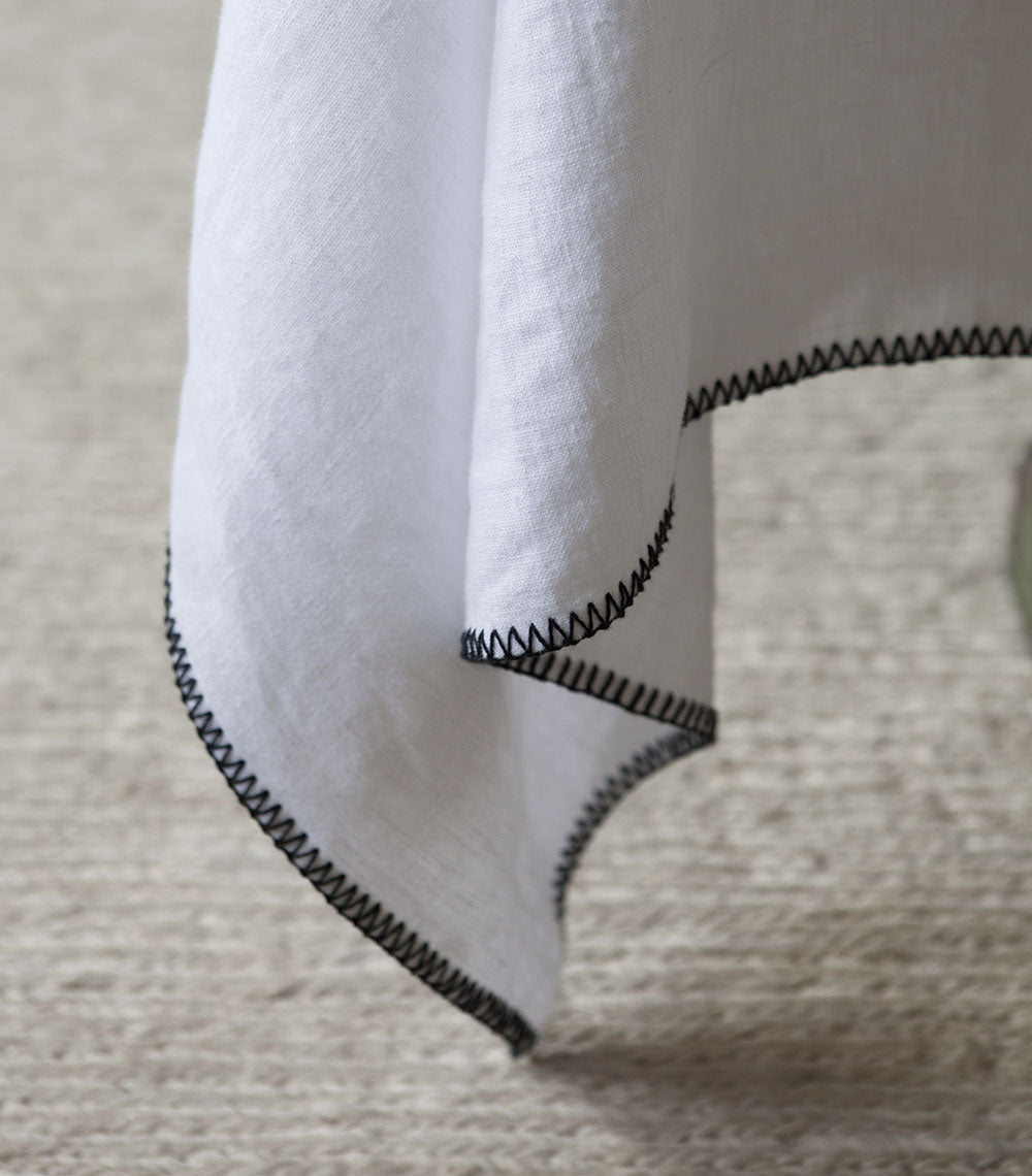 White washed linen tablecloth 170x300cm